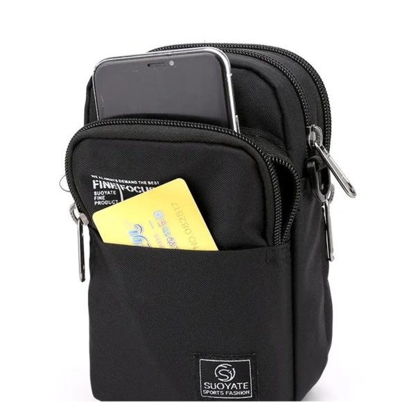 NEW / Men's bag / shoulder-belt-crossbody / BLACK - Picture 10 of 16